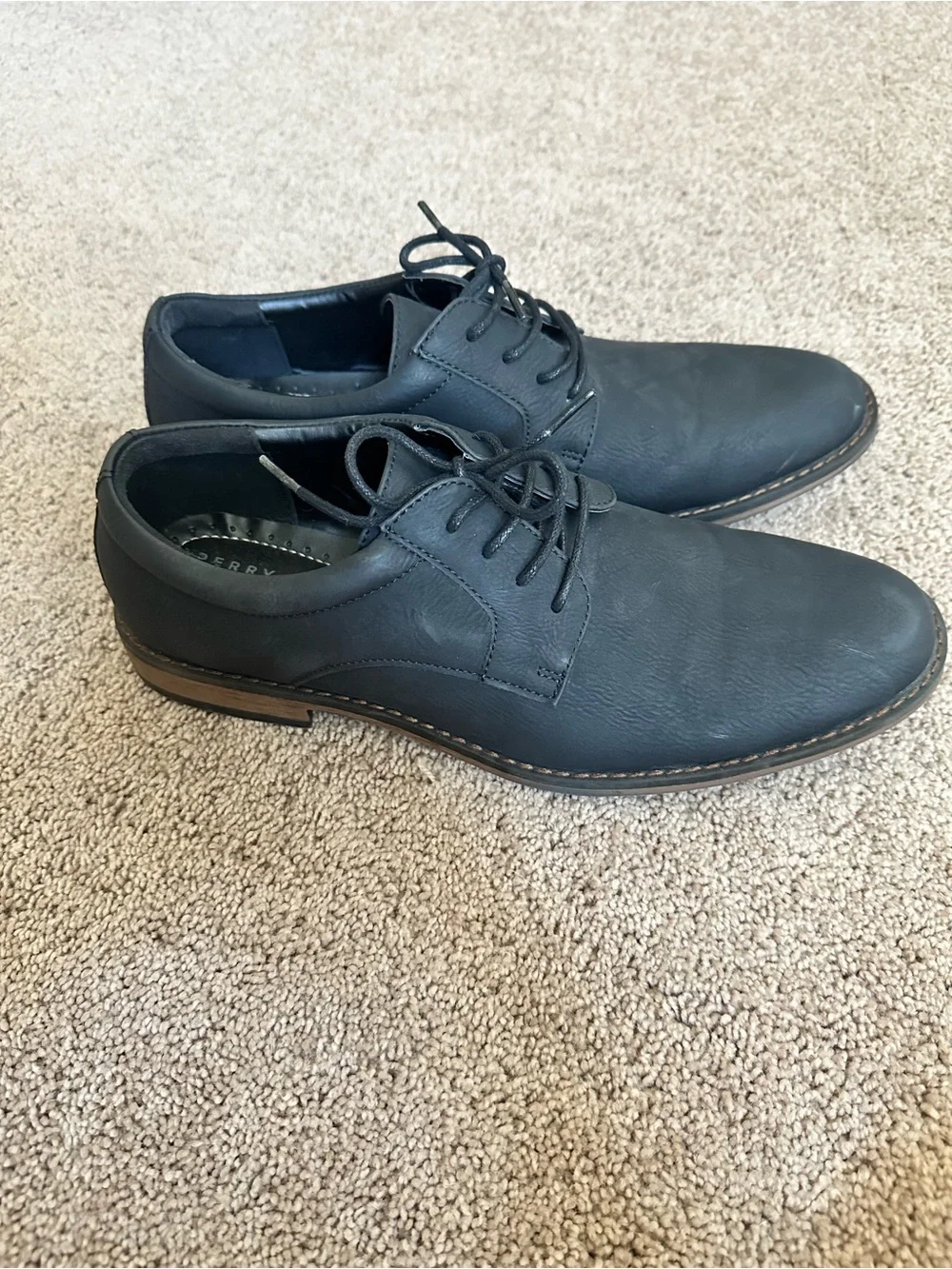 Perry Ellis Black Lace-Up Derby Shoes